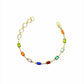 18k Gold Filled Multicolor Bracelet: 5 inches +2 extender