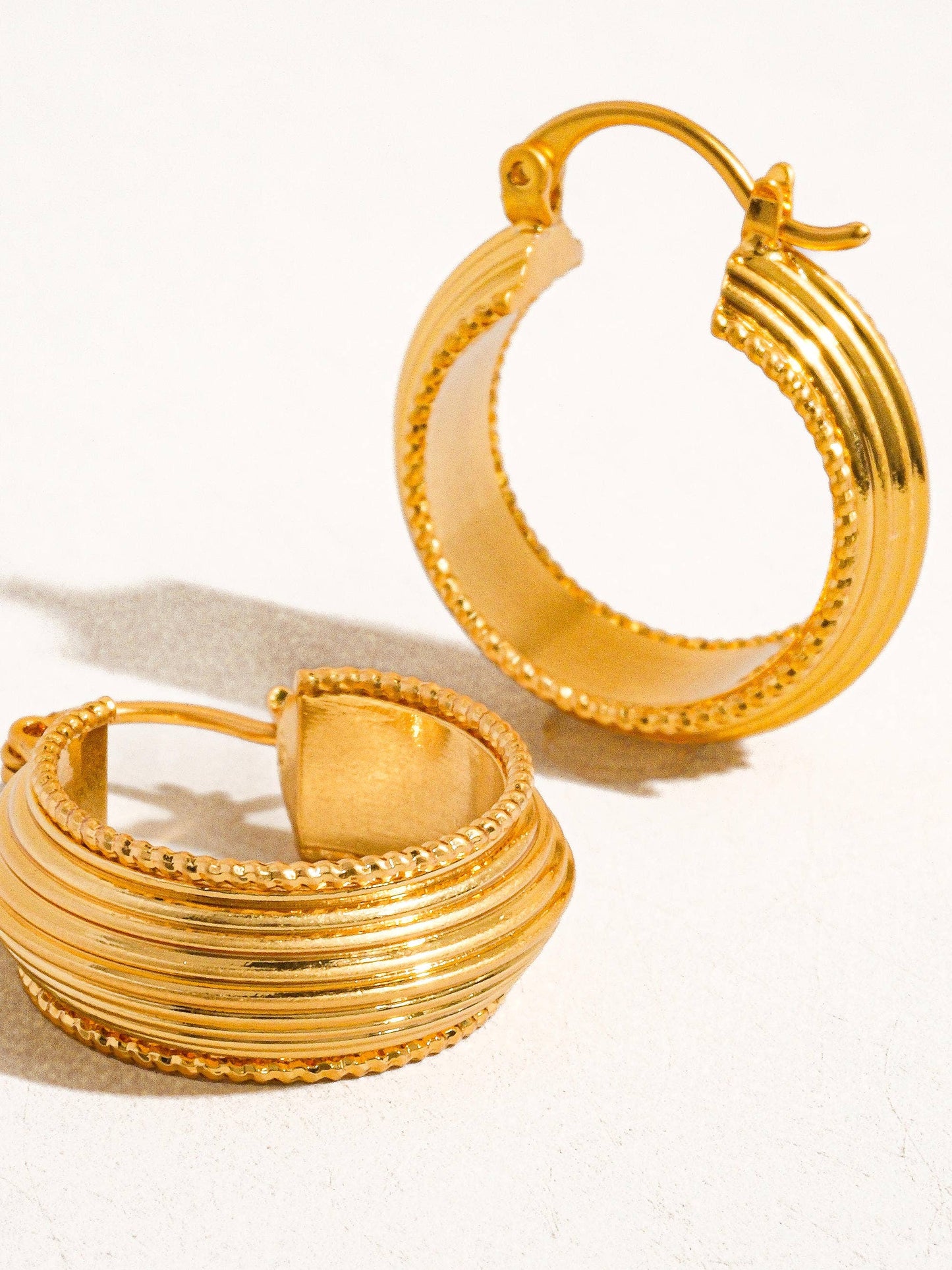 Irving 18K Gold Textured Hoop Earring: Yellow Gold