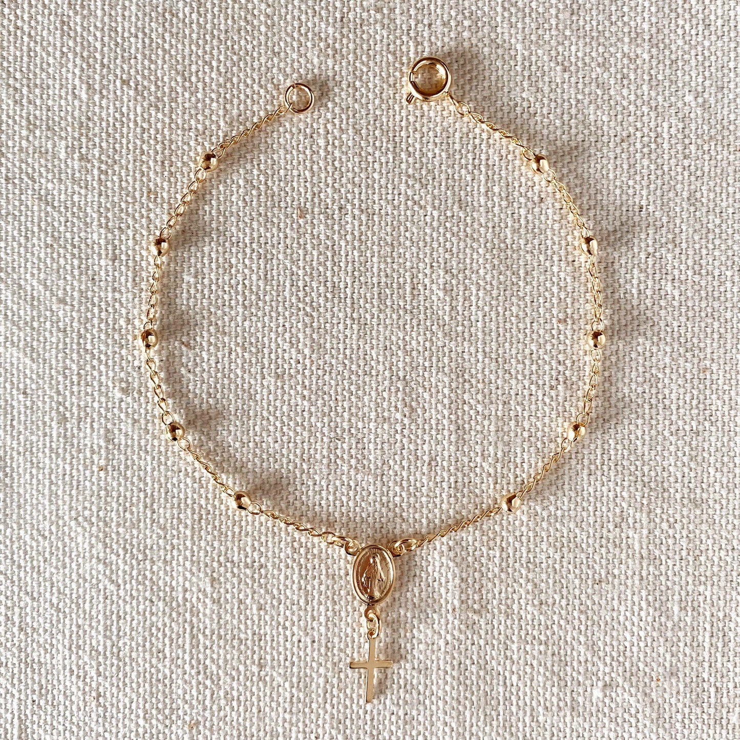 18k Gold Filled Delicate Rosary Bracelet