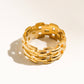 Roxie 18K Gold Non-Tarnish Braided Chain Ring: Yellow Gold