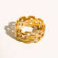 Roxie 18K Gold Non-Tarnish Braided Chain Ring: Yellow Gold