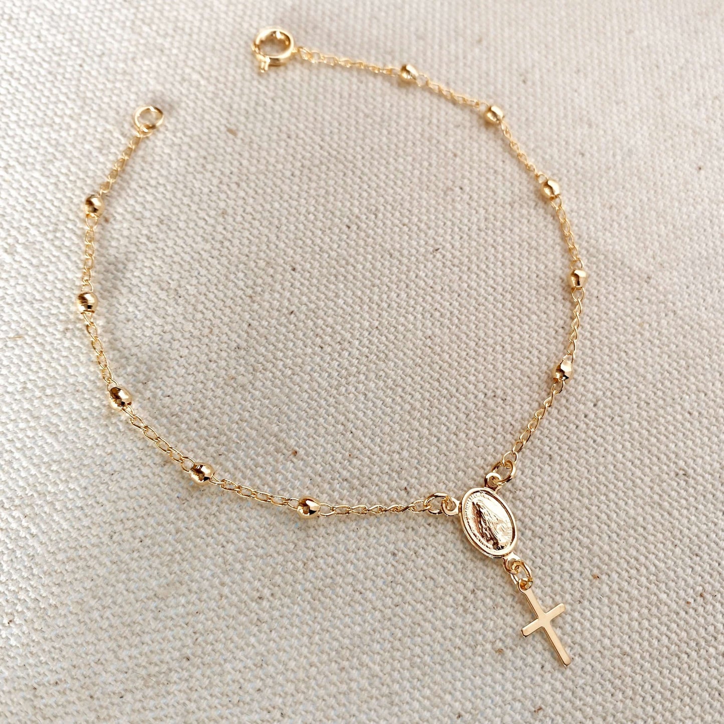 18k Gold Filled Delicate Rosary Bracelet