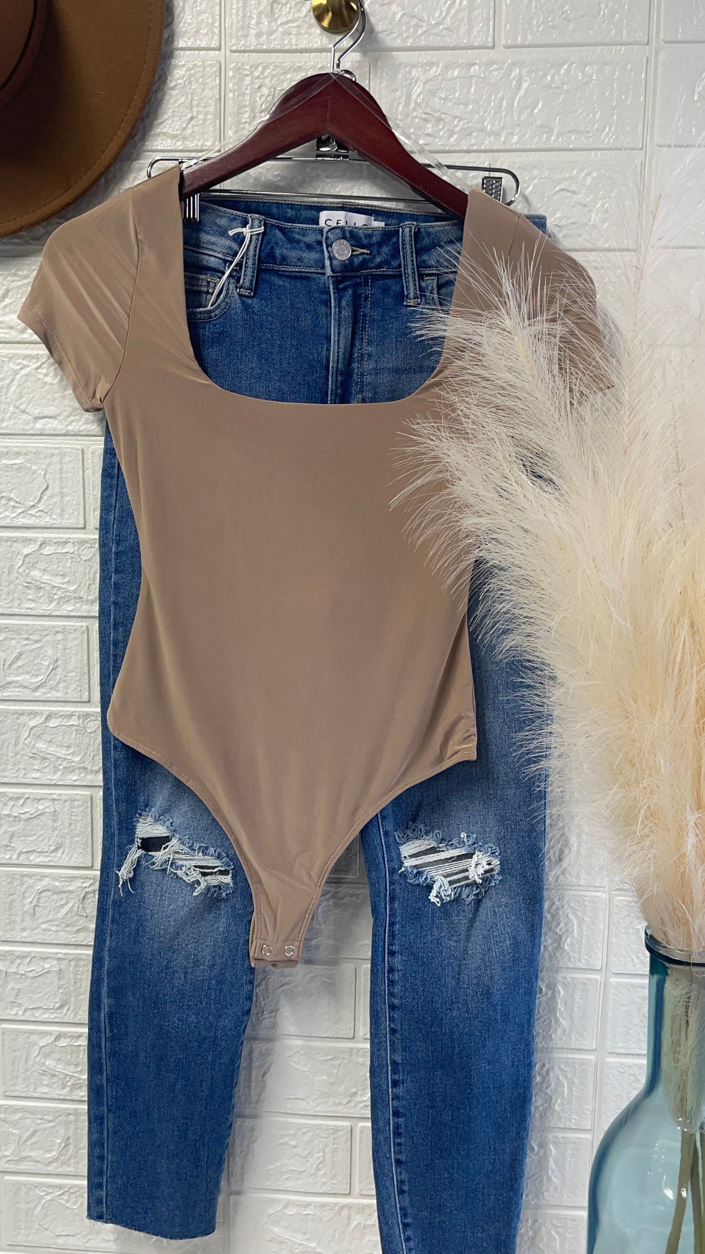 Basic Square Neck Thong BodySuit