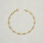 18k Gold Filled Fancy Puff Links Chain Bracelet: 7 inches