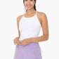 Seamless Ribbed T-Strap Tank Top: White