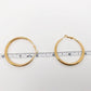 18K Gold Plated Stainless Steel Hollow Hoop Earrings Large