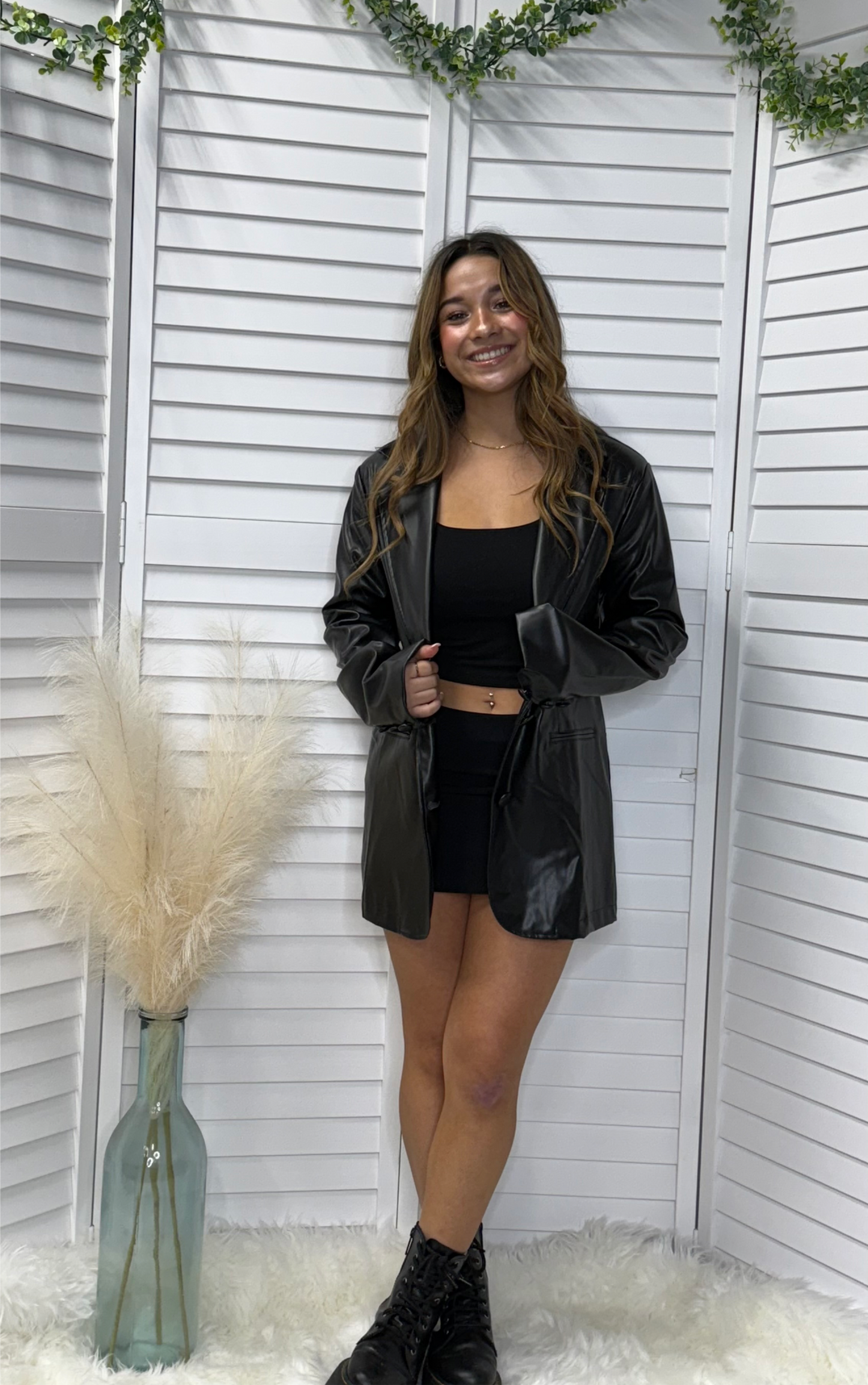 Black Leather Blazer