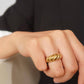 Wallace 18K Gold Non-Tarnish Croissant Ring: Yellow Gold