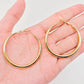 18K Gold Plated Stainless Steel Hollow Hoop Earrings Large