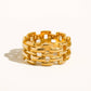 Roxie 18K Gold Non-Tarnish Braided Chain Ring: Yellow Gold