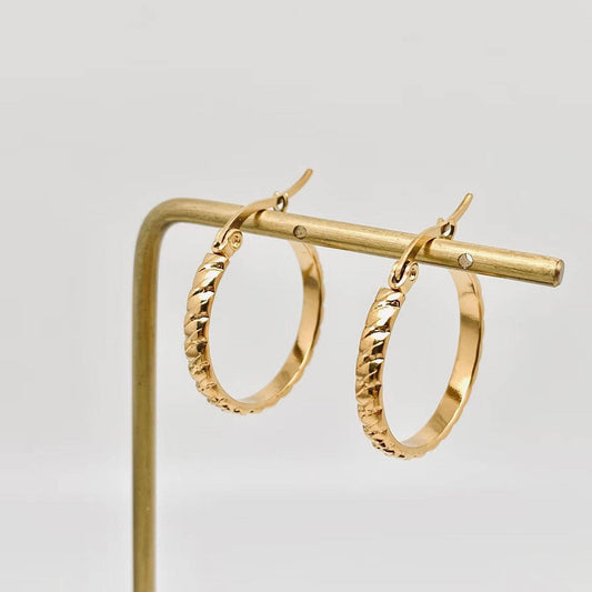 18K Gold Plated Stainless Steel Hoop Earrings Small