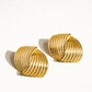 Athens 18K Non-Tarnish Wavy Studs: Yellow Gold