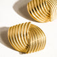 Athens 18K Non-Tarnish Wavy Studs: Yellow Gold