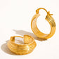 Irving 18K Gold Textured Hoop Earring: Yellow Gold