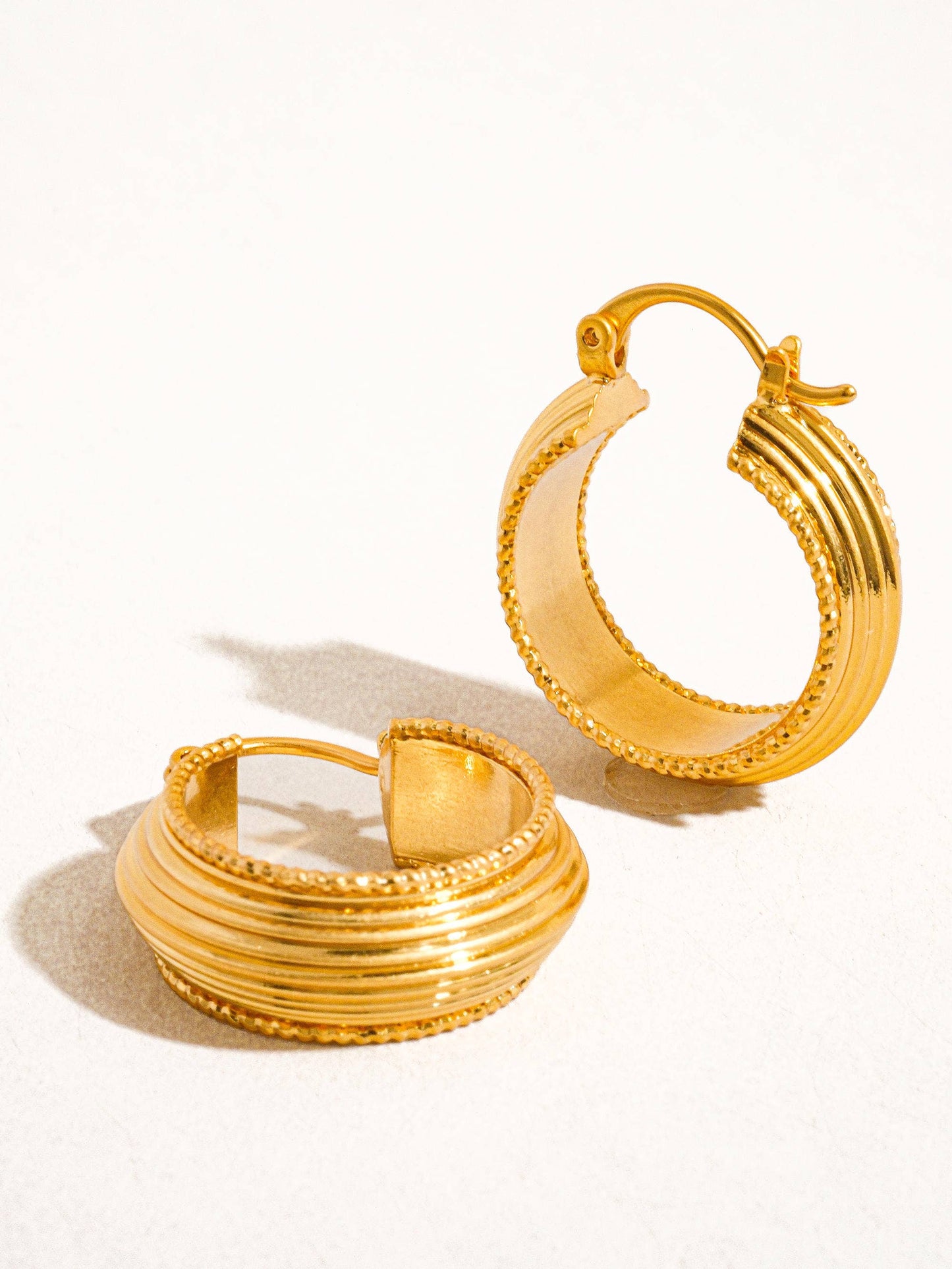 Irving 18K Gold Textured Hoop Earring: Yellow Gold