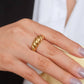 Wallace 18K Gold Non-Tarnish Croissant Ring: Yellow Gold